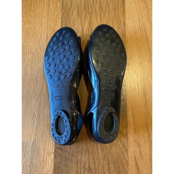 Oka B Carrie Sling Back Jelly Flat with Bow Accent, Black, Women’s US Size 9 - Picture 5 of 6